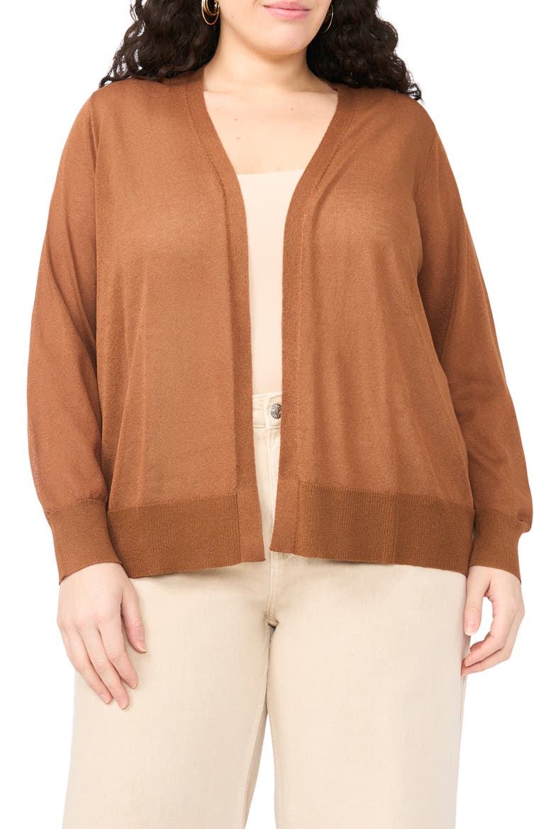 Tissue Knit Cardigan, Main, color, BROWN EARTH