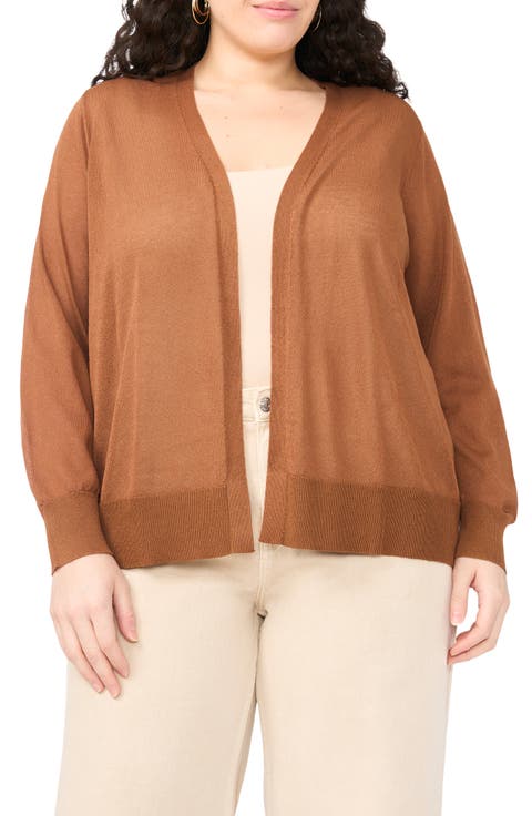 Tissue Knit Cardigan (Plus)