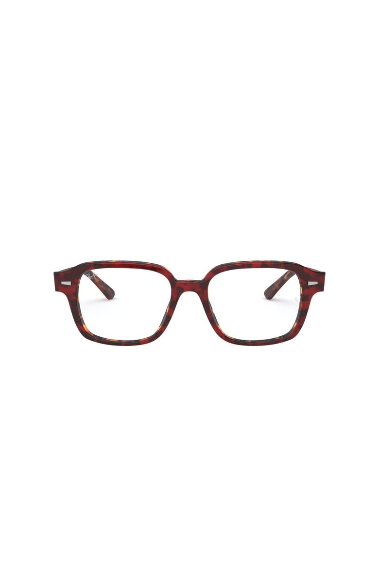 Ray-Ban 50mm Square optical glasses, Alternate, color, Tortoise