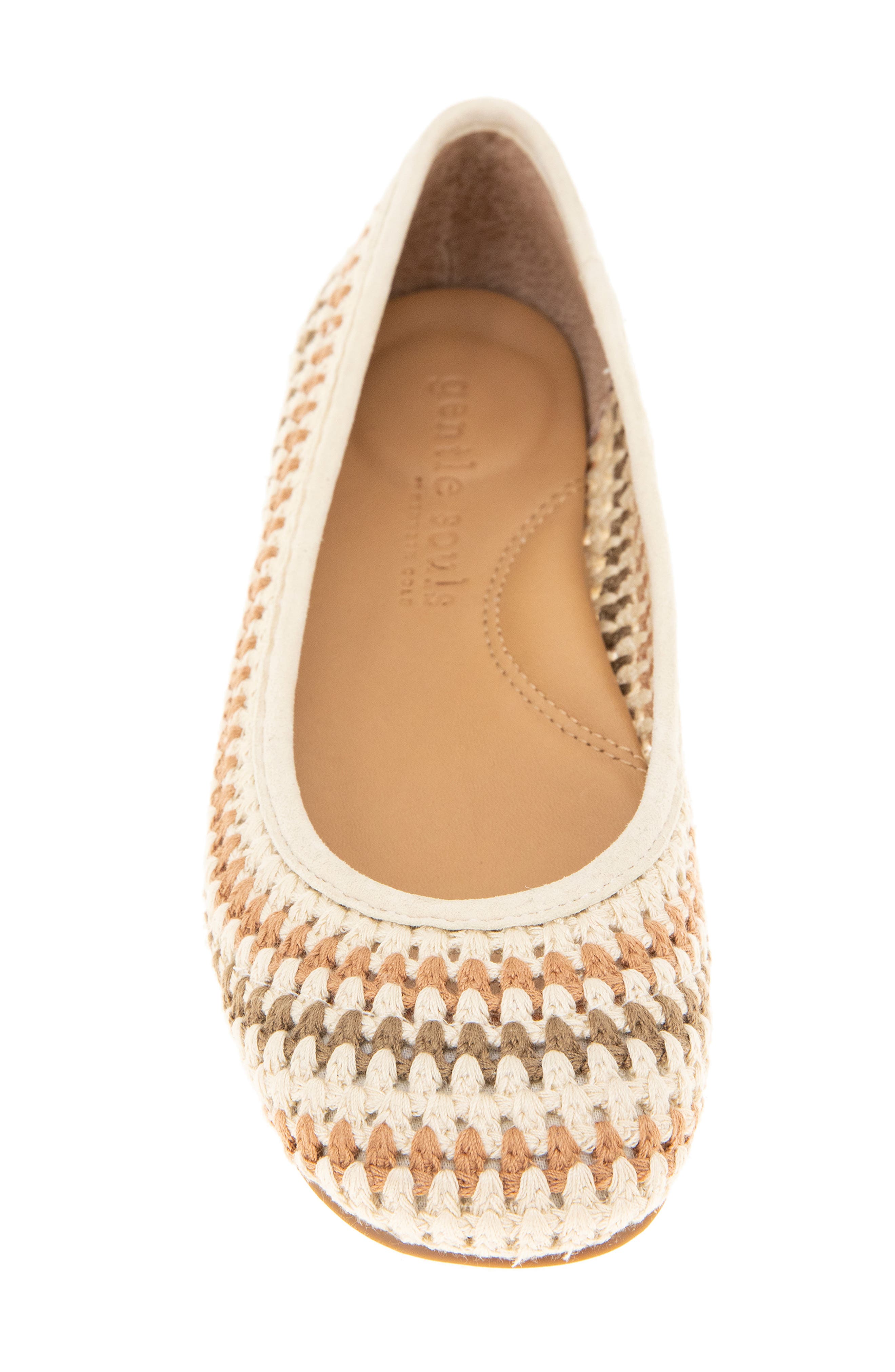 Gentle Souls Mable Macramé Flat, Alternate, color, Tan Multi Fabric