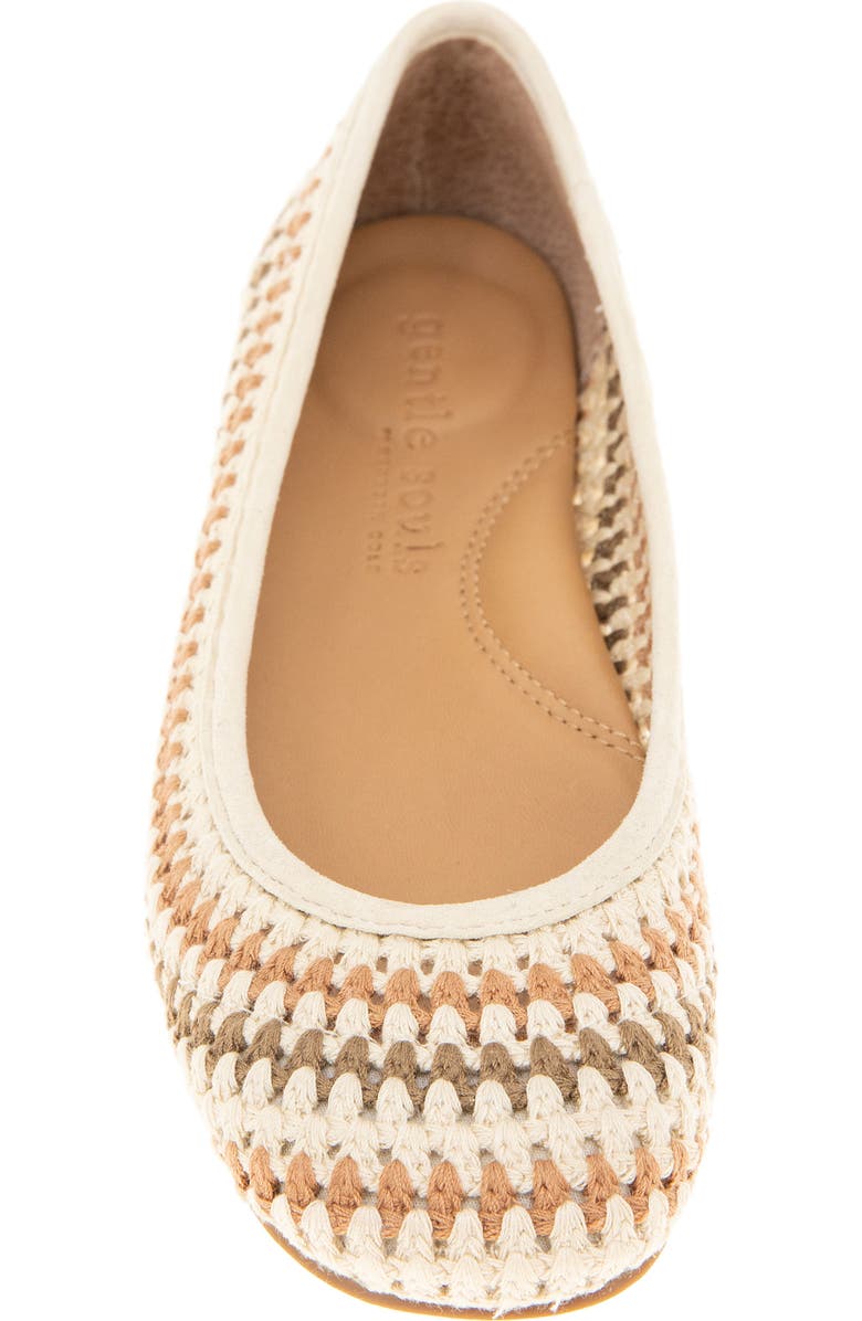 Gentle Souls Mable Macramé Flat, Alternate, color, Tan Multi Fabric