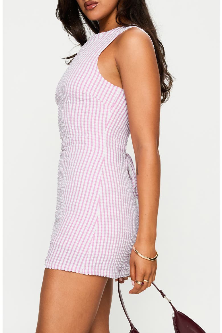 Yumiko Tie Back Sleeveless Romper, Alternate, color, PINK CHECK