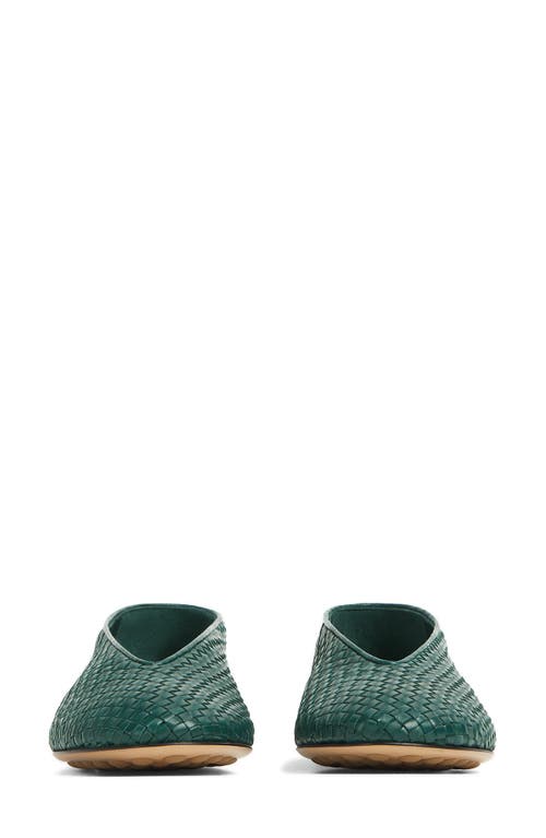 Bottega Veneta Lagoon Intrecciato Ballet Flat In Green