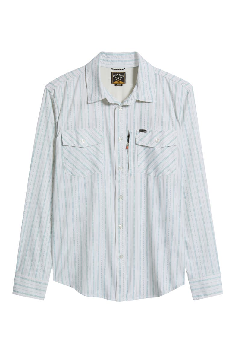 Costa UV Stripe Button-Up Shirt, Main, color, OFF WHITE
