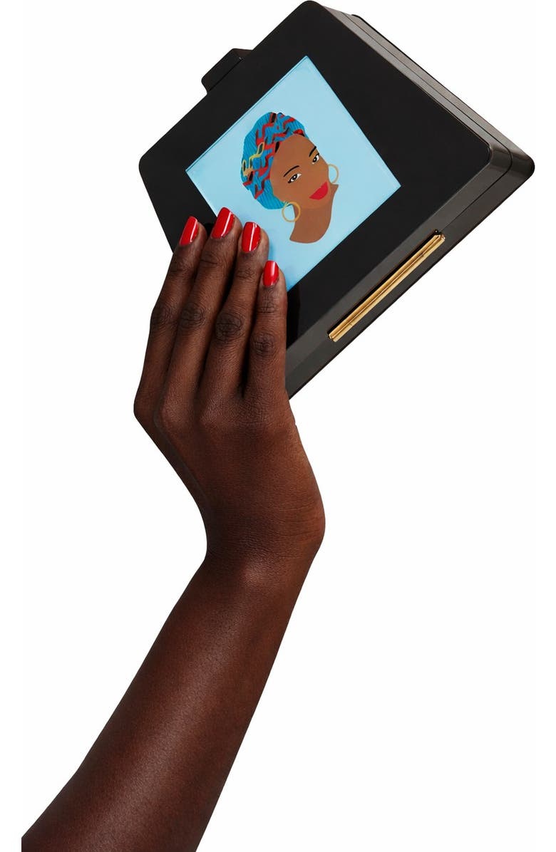 LarAllan Molly Acrylic Cocktail Clutch, Alternate, color, Black