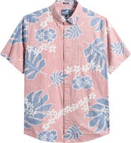 Reyn Spooner Old School Floral Short Sleeve Button-Down Cotton Sport Shirt