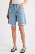Madewell The Essex Raw Hem Long Baggy Denim Shorts