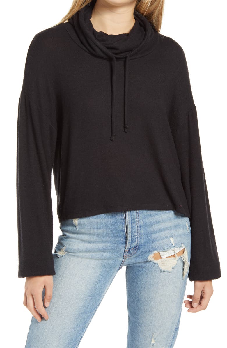 BP. Drawstring Cowl Neck Hacci Sweater, Main, color,