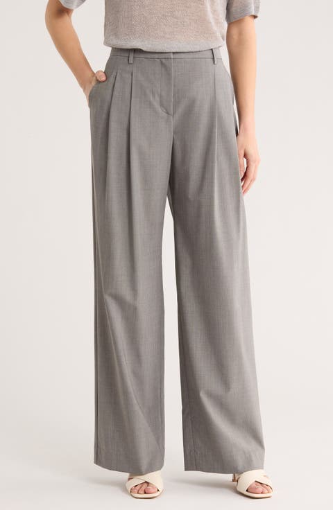 Sulli Pleated Stretch Wool Pants