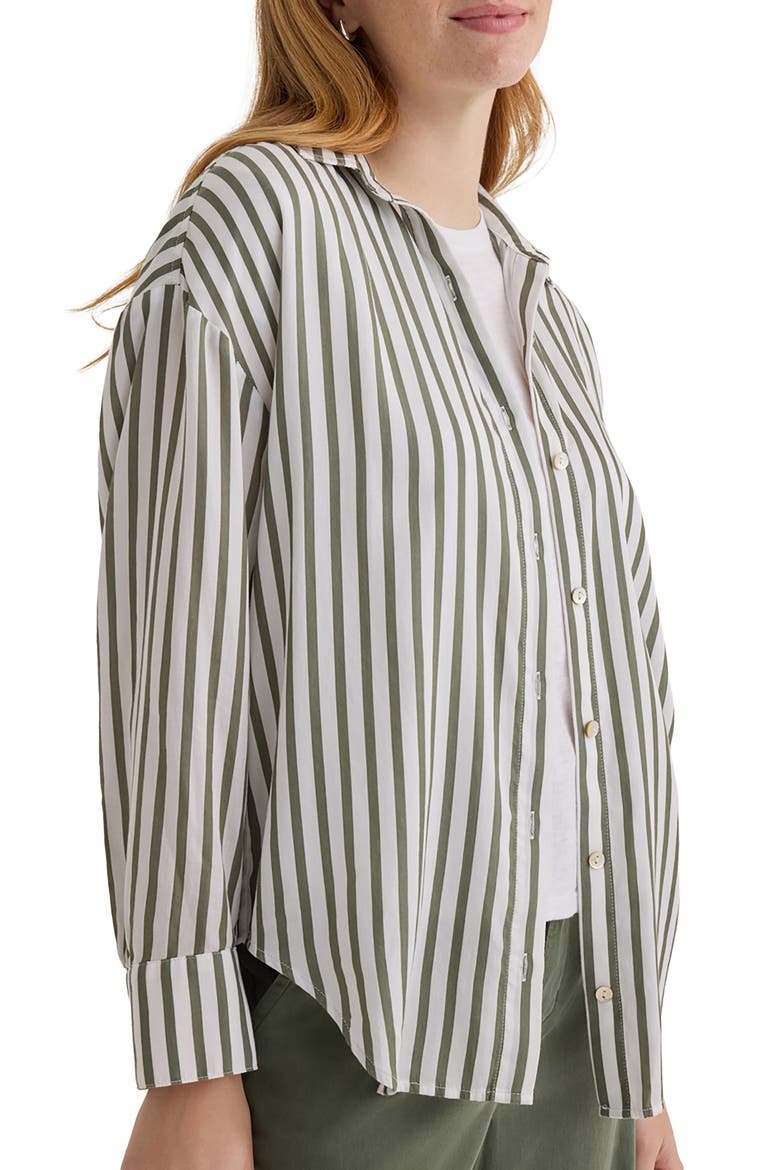 Stripe Oversize Button-Up Shirt, Alternate, color, FERNWOOD STRIPE