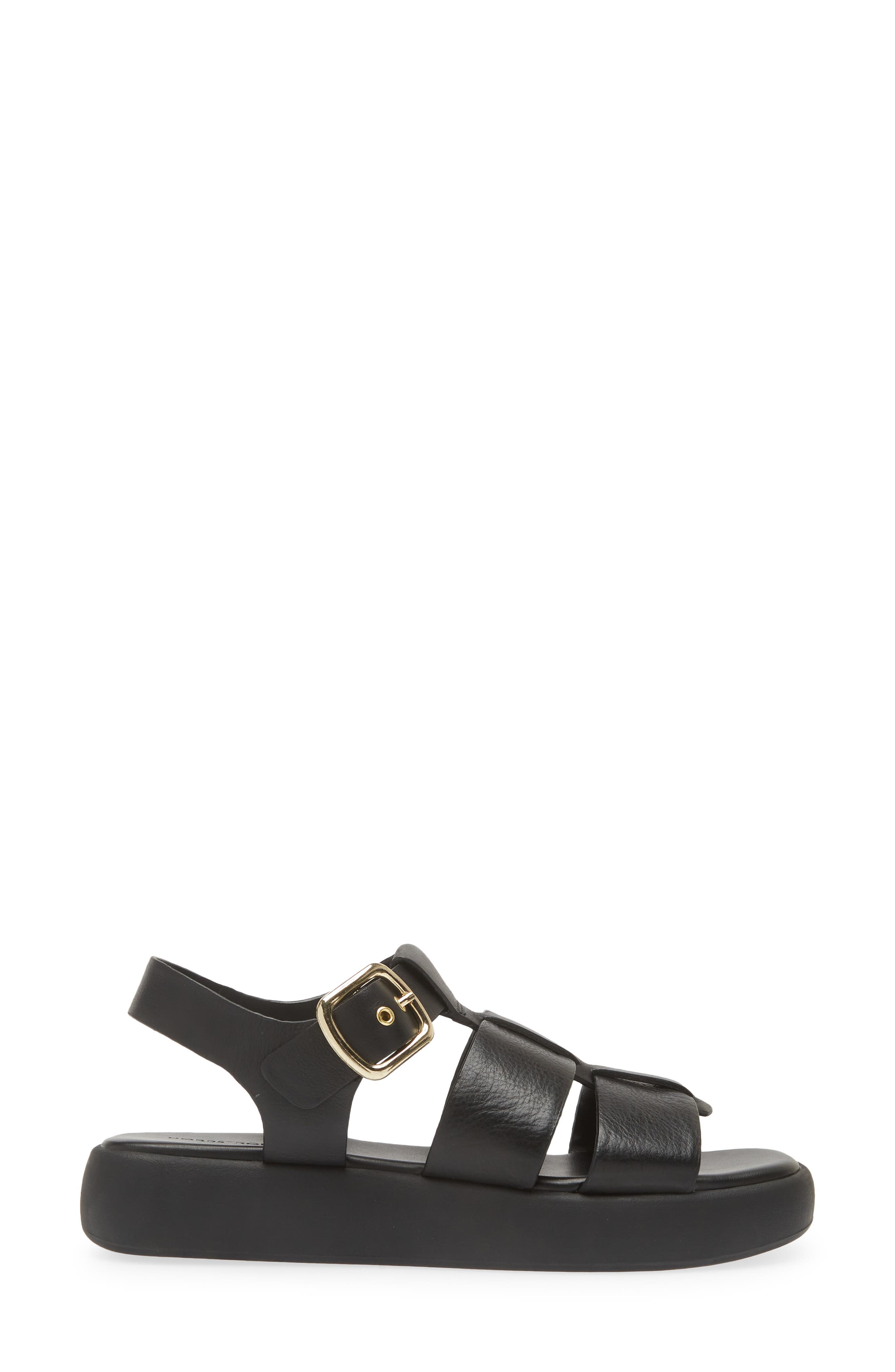 Avea Platform Fisherman Sandal, Alternate, color, BLACK