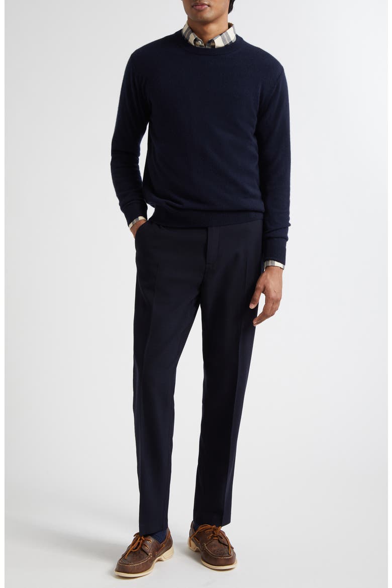Textured Stretch Wool Trousers, Alternate, color, NAVY