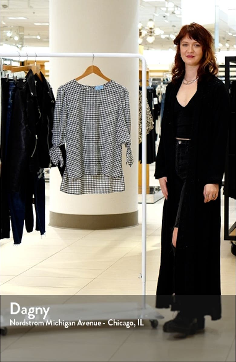 Tie Sleeve Gingham Blouse, sales video thumbnail