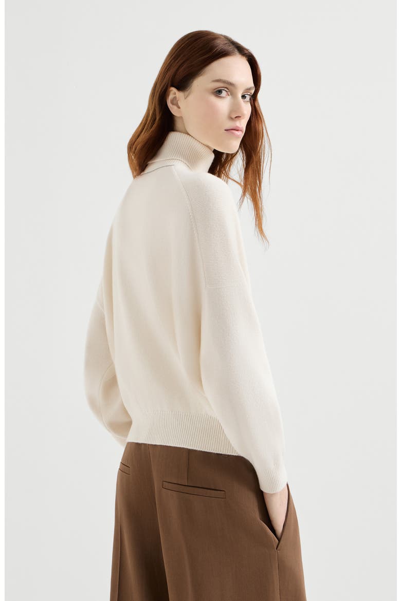Cashmere turtleneck sweater, Alternate, color, Butter
