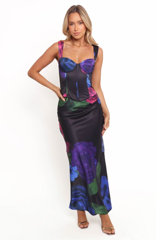 Petal And Pup Petal & Pup Rosalia Floral Print Satin Maxi Skirt In Multi
