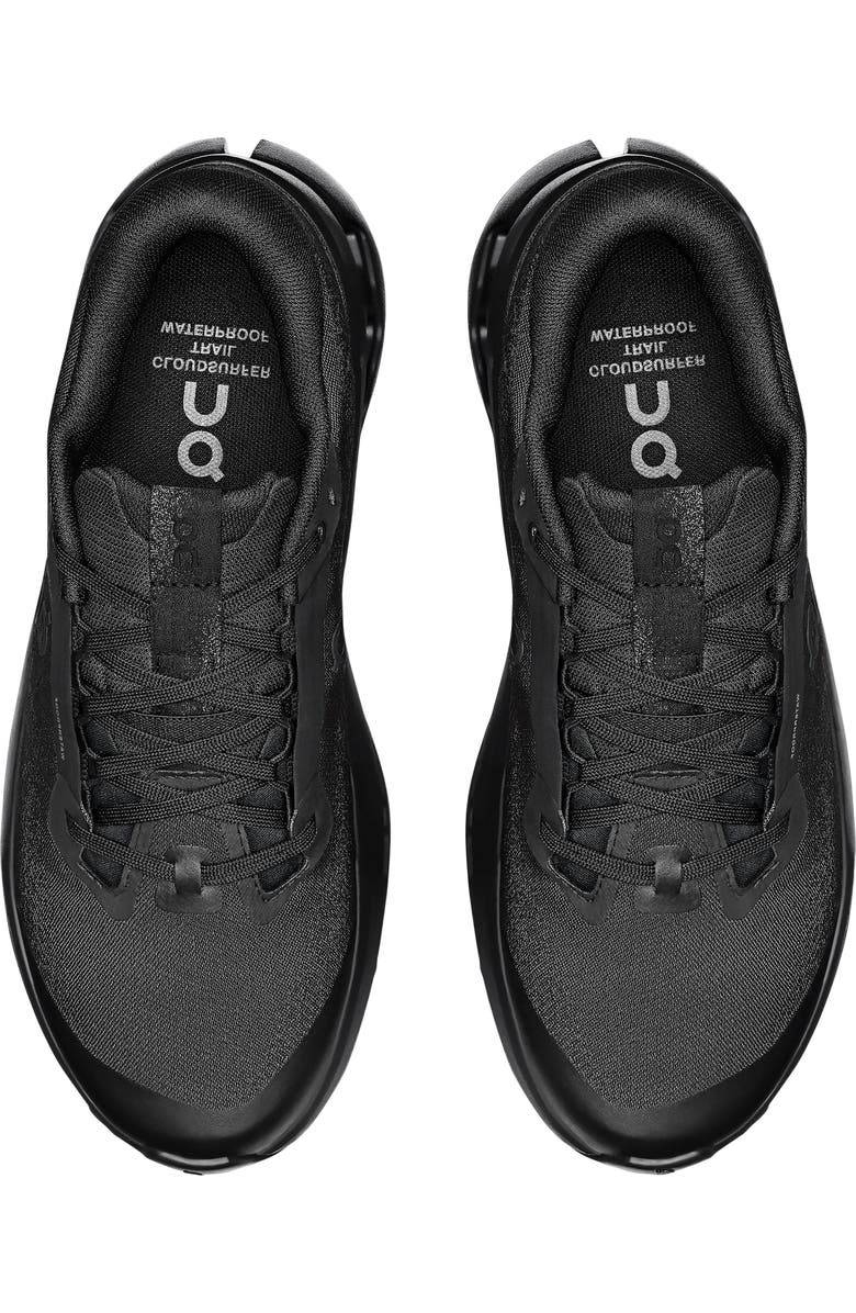 On Cloudsurfer Trail 2 Waterproof Trail Running Shoe, Alternate, color, Black/ Black