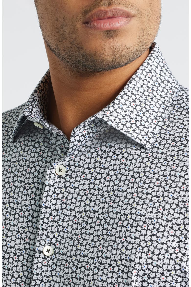 James OoohCotton® Floral Button-Up Shirt, Alternate, color, BLACK/ WHITE