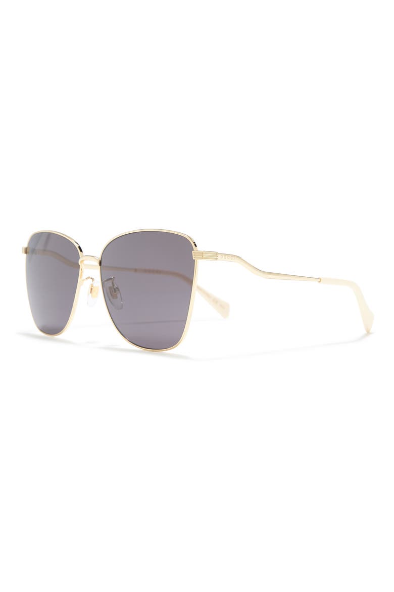 60mm Oversized Butterfly Sunglasses, Alternate, color, GOLD GOLD GREY