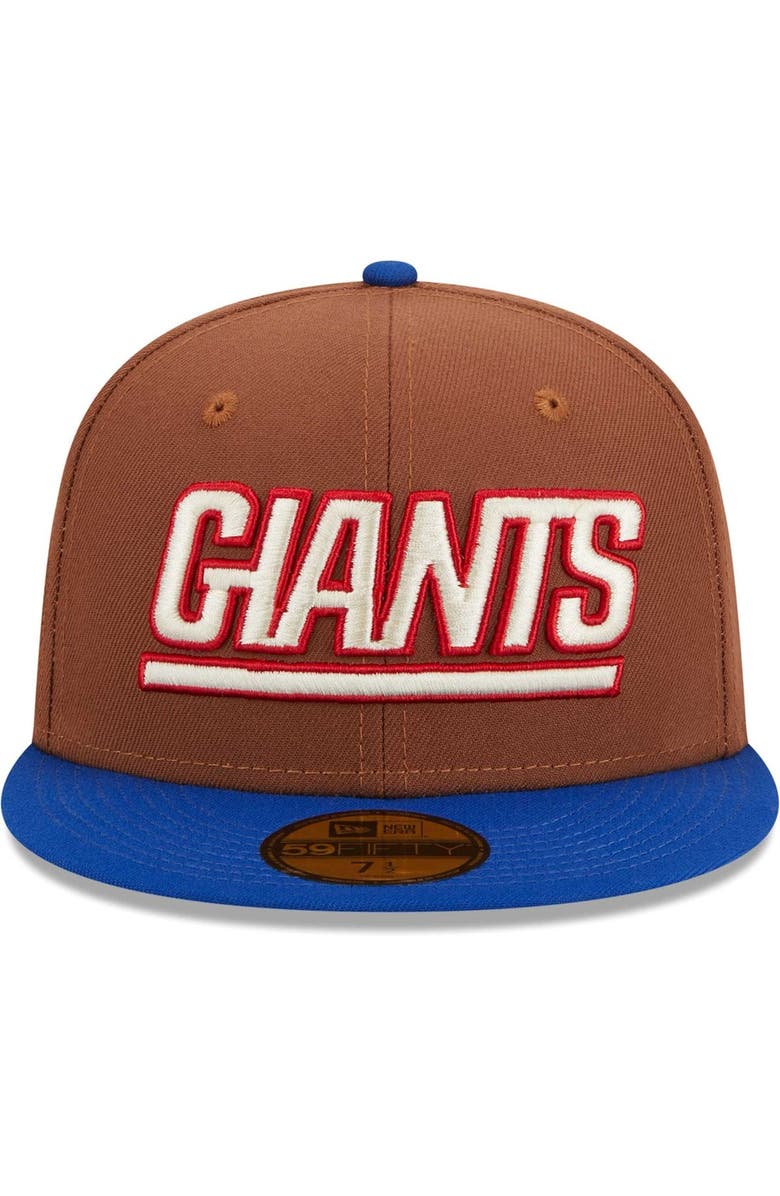 New Era Men's New Era Brown/Royal New York Giants Harvest 75th Anniversary 59FIFTY Fitted Hat, Alternate, color, Brown