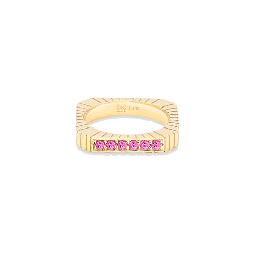 Campbell + Charlotte Spark Etched Stacking Band Ring In Gold