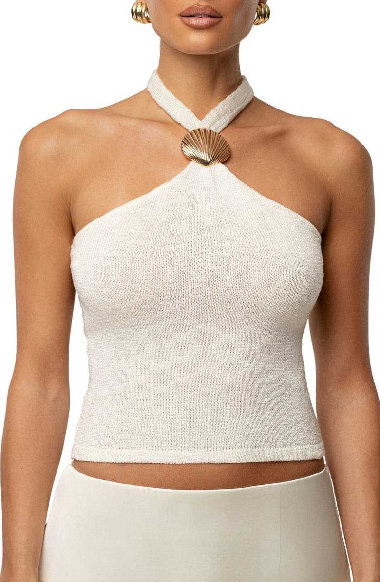 JLUXLABEL Ocean Front Halter Top, Alternate, color, Ivory