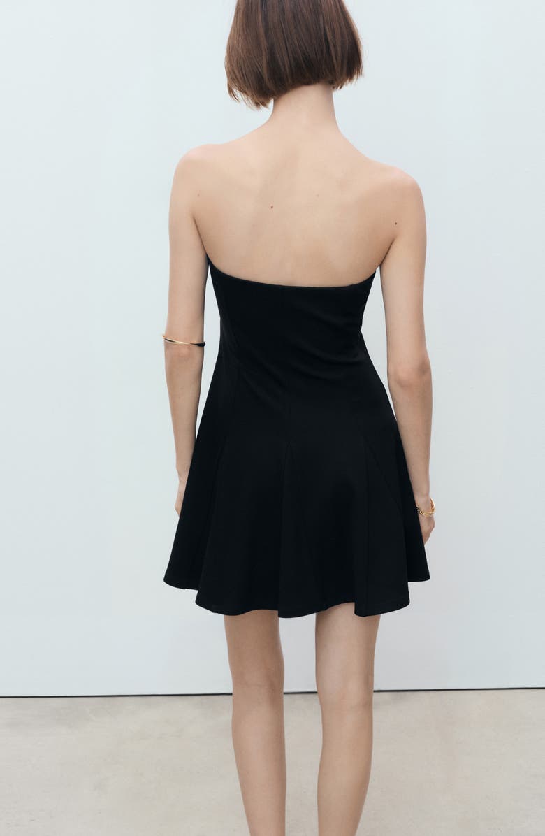 MANGO Strapless Minidress, Alternate, color, Black