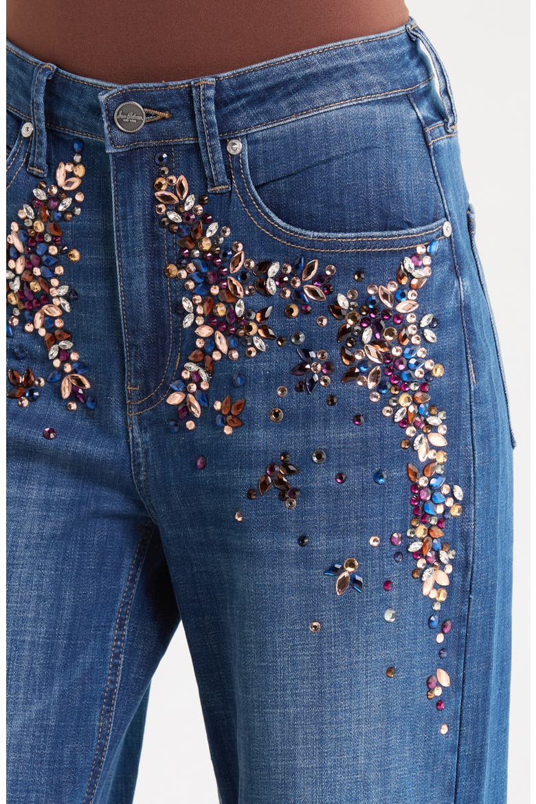 Jewel Embellished High Waist Wide Leg Jeans, Alternate, color, APPALOOSA WASH