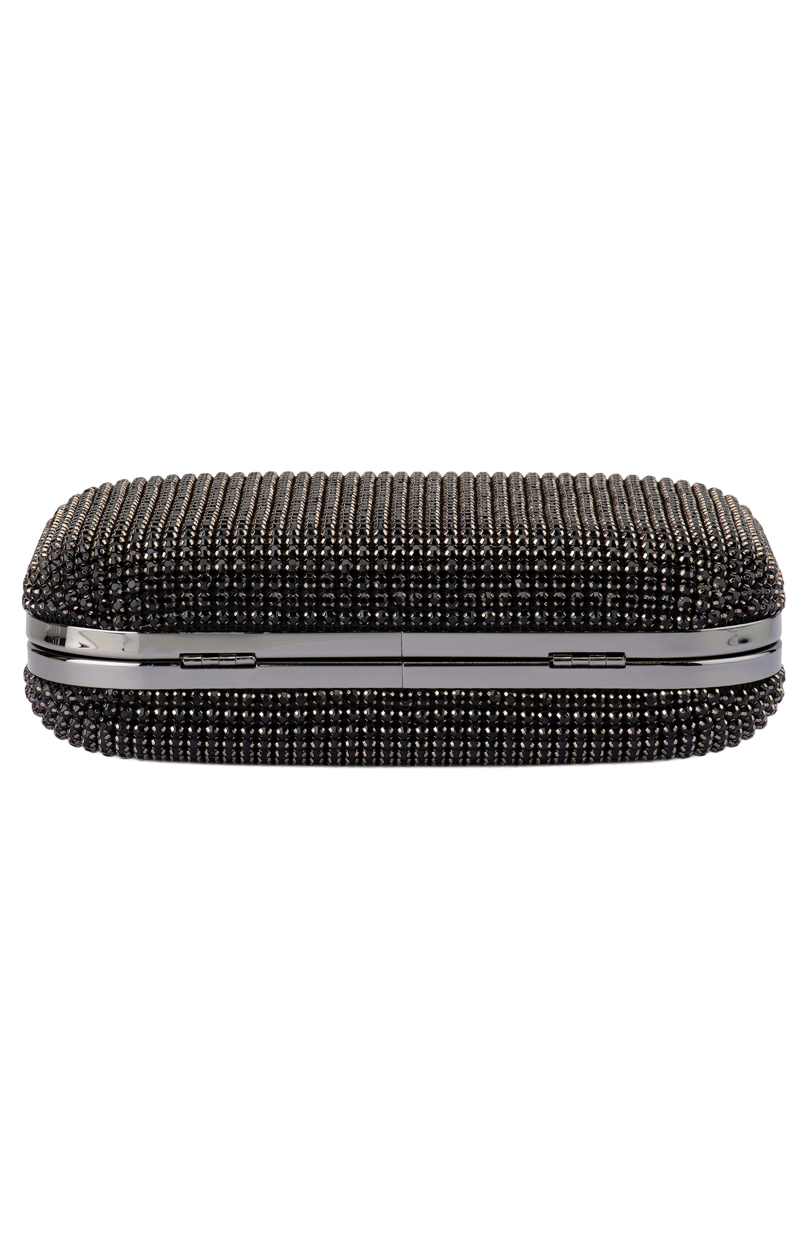 Olga Berg Rae Crystal Frame Clutch, Alternate, color, Black