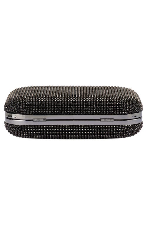 Olga Berg Rae Crystal Frame Clutch In Black