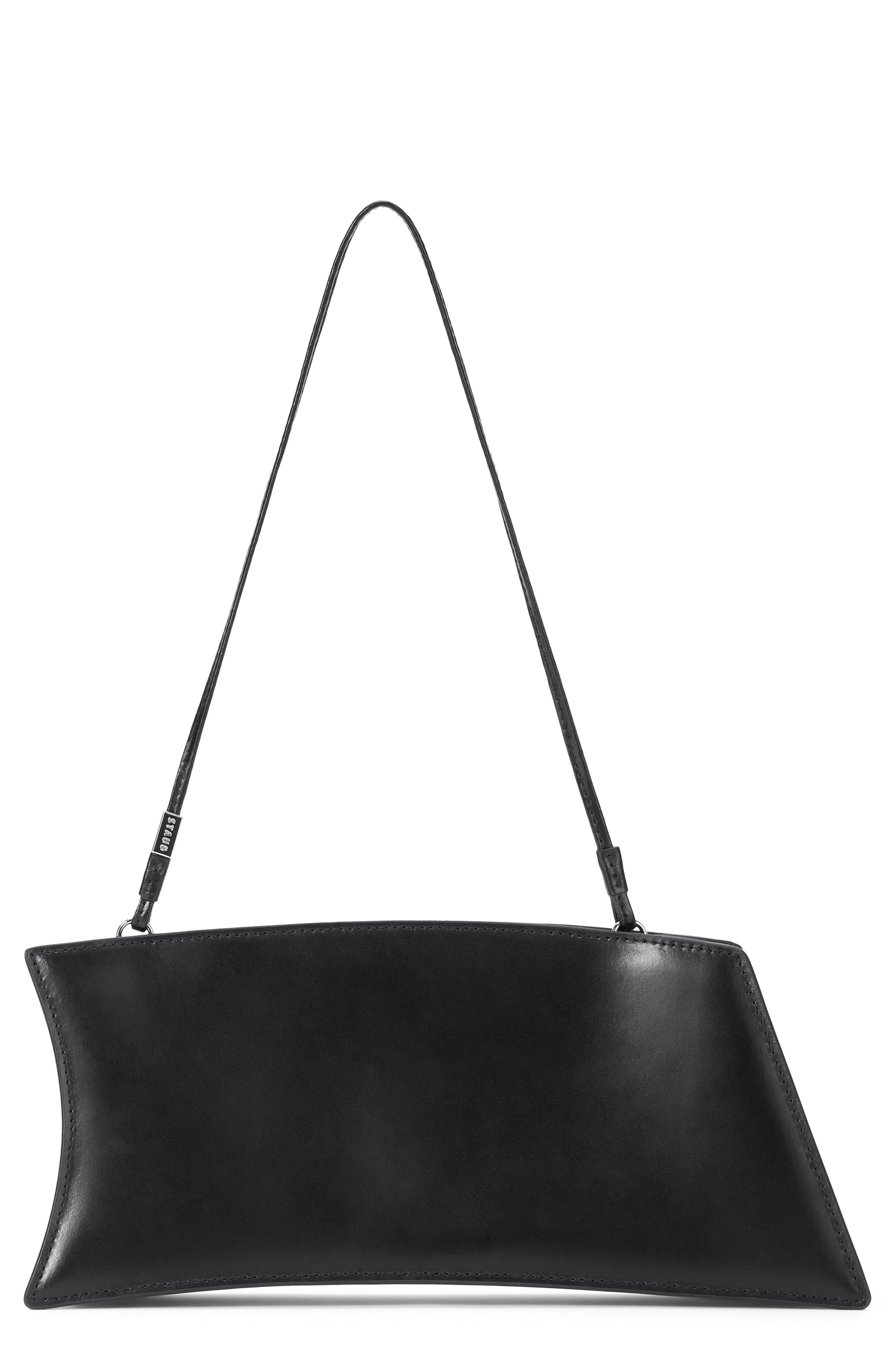 STAUD Coco Leather Shoulder Bag, Main, color, Black