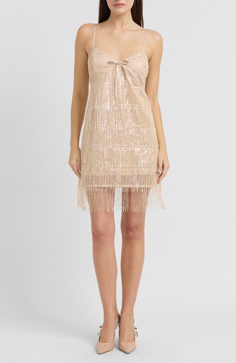 Sabrina Bead Fringe Minidress