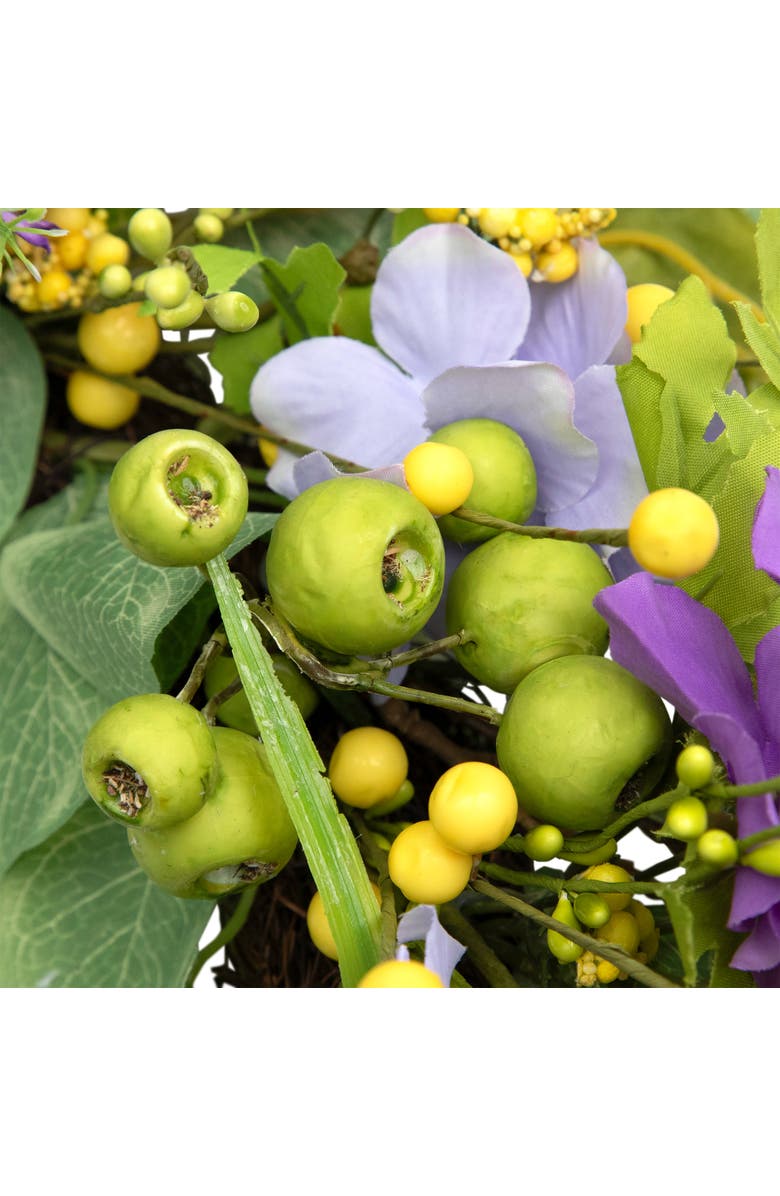 Northlight Eucalyptus and Hydrangea Artificial Spring Floral Wreath - 24" - Purple, Alternate, color, Purple