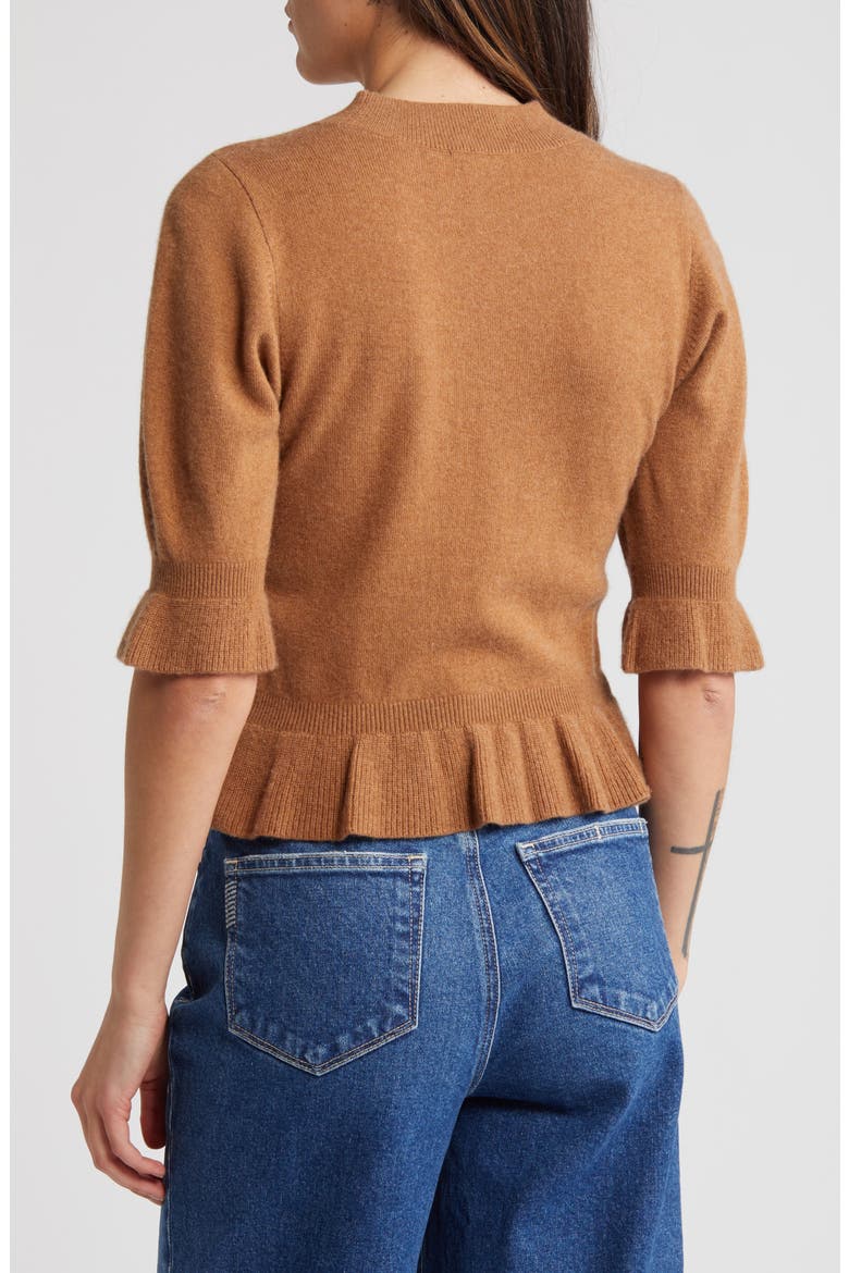 Sabelina Merino Wool Blend Sweater, Alternate, color, DARK CARAMEL