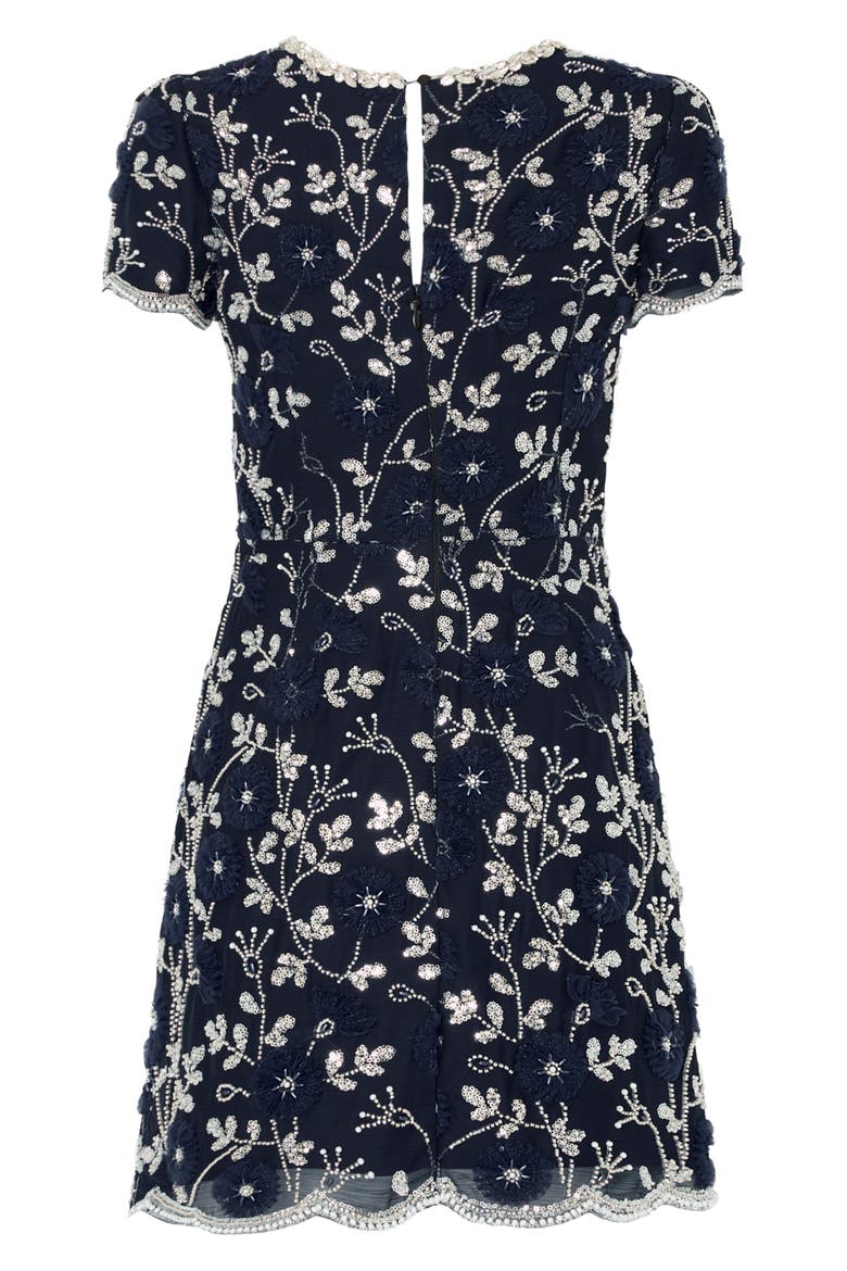 Daisy Star Sequin Minidress, Alternate, color, NAVY/ SILVER
