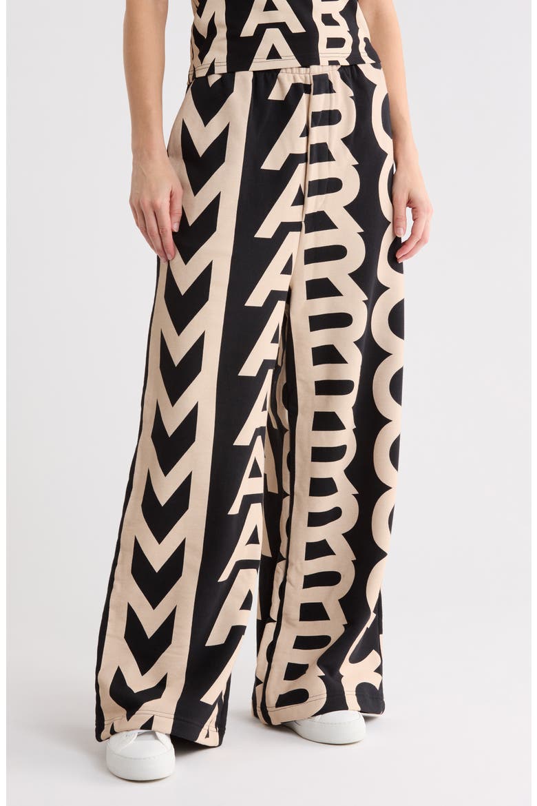 Monogram Oversize Sweatpants, Main, color, BLACK/IVORY