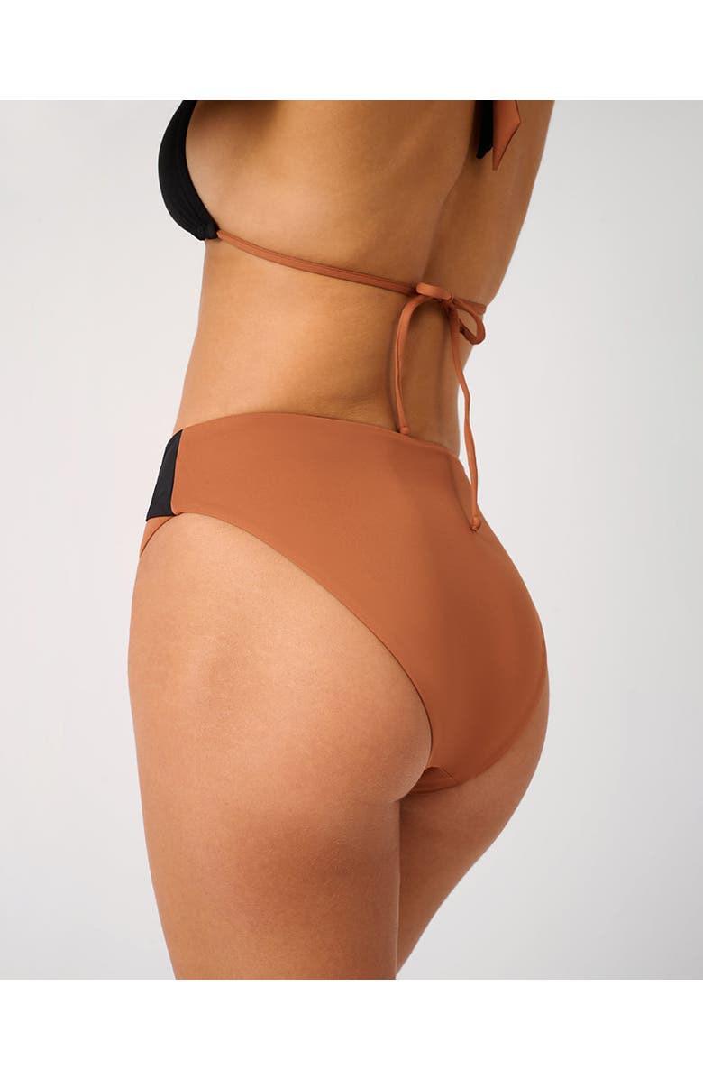 WeWoreWhat Belted Twist High Rise Bottom, Alternate, color, Clay/Black
