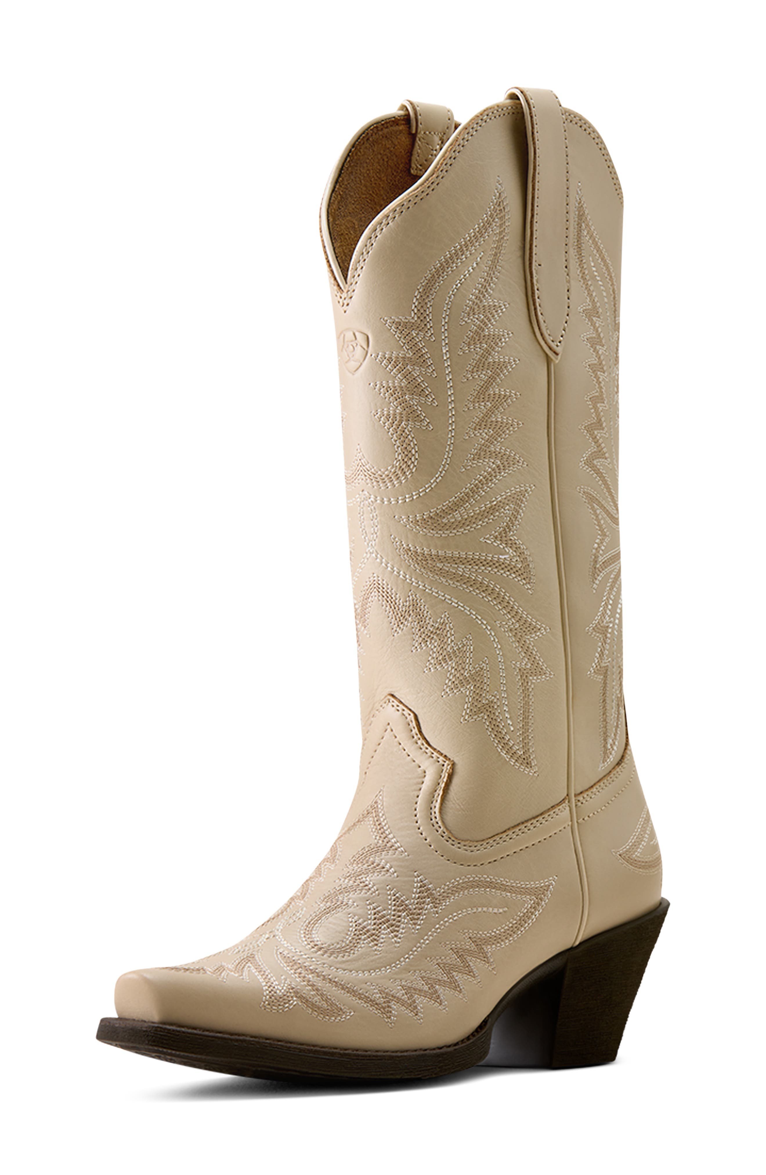 Round Up Collins D-Toe Western Boot, Alternate, color, BUTTERCREAM