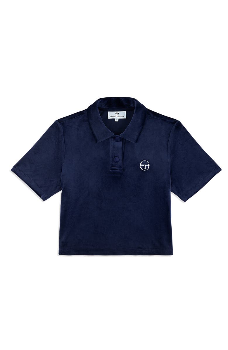 Sergio Tacchini Adele Velour Polo, Alternate, color, Maritime Blue