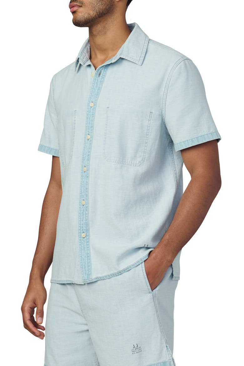 Reverse Chambray Camp Shirt, Alternate, color, SUMMER FADE