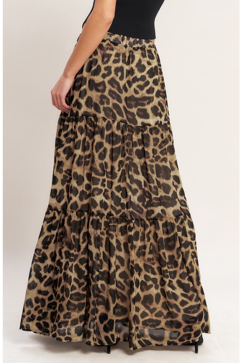 Printed Maxi Skirt, Alternate, color, LEOPARD