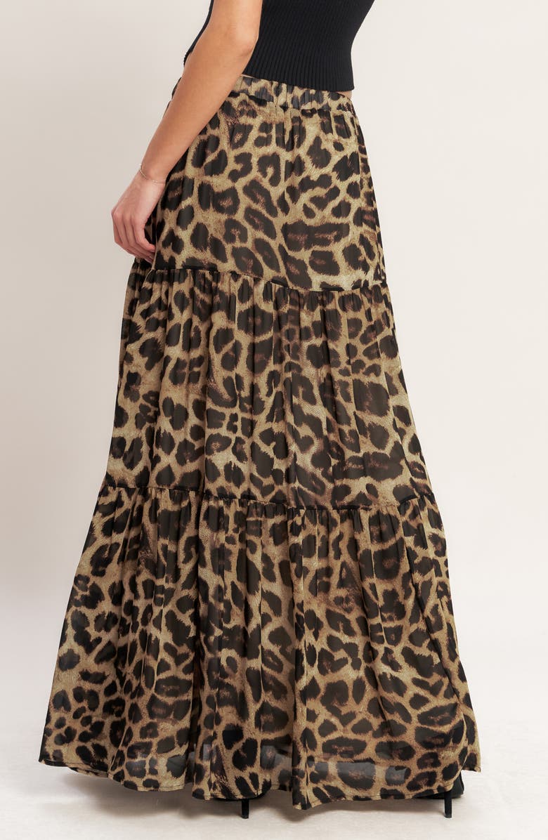 FLYING TOMATO Printed Maxi Skirt, Alternate, color, Leopard
