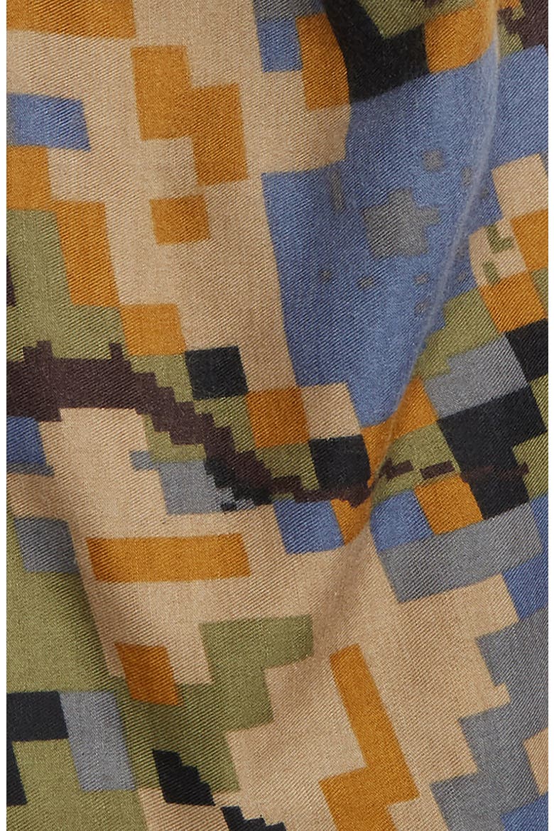 Pixelated Camo Scarf, Alternate, color, GREEN MULTI