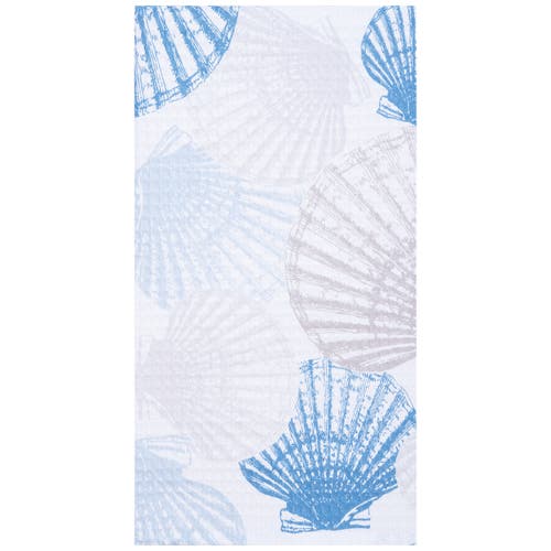 C & F Home C&f Home 27" X 18" Scallop Shells Kitchen And Bathroom Graphic Print Hand Towel In Blue