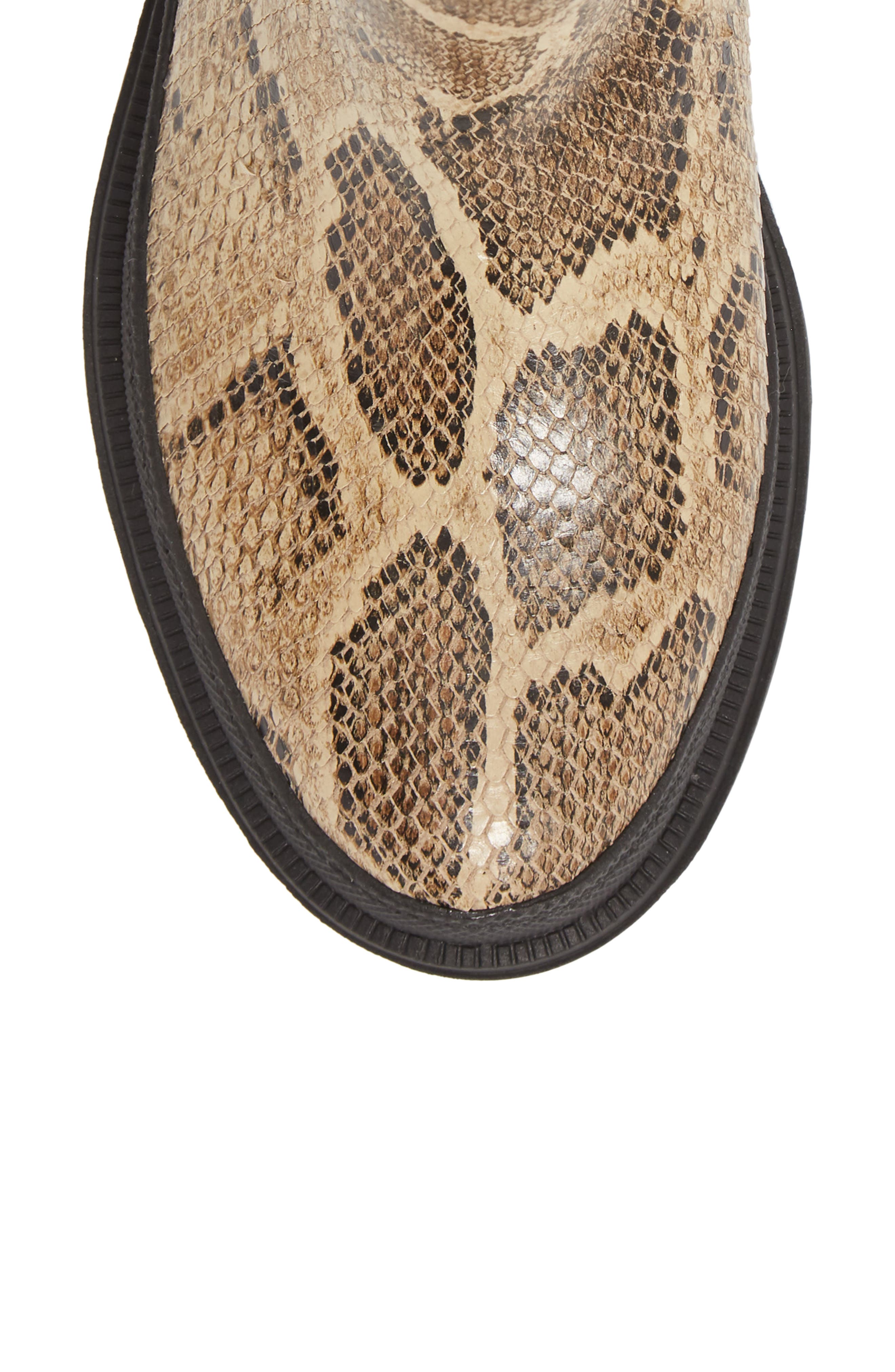 Ellerey Lug Leather Bootie, Alternate, color, NATURAL/ BLACK SNAKE PRINT
