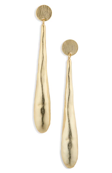 Brushed Linear Teardrop Earrings