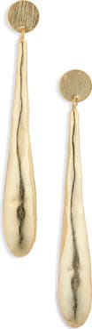 Panacea Brushed Linear Teardrop Earrings