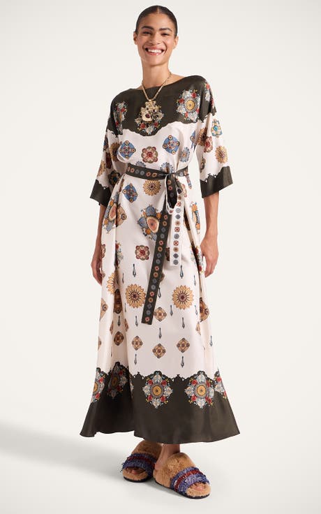 Muumuu Dress Round Neck Placée