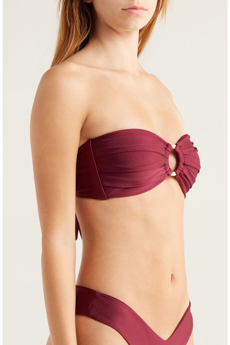 Strapless O-Ring Bikini Top, Alternate, color, SANGRIA