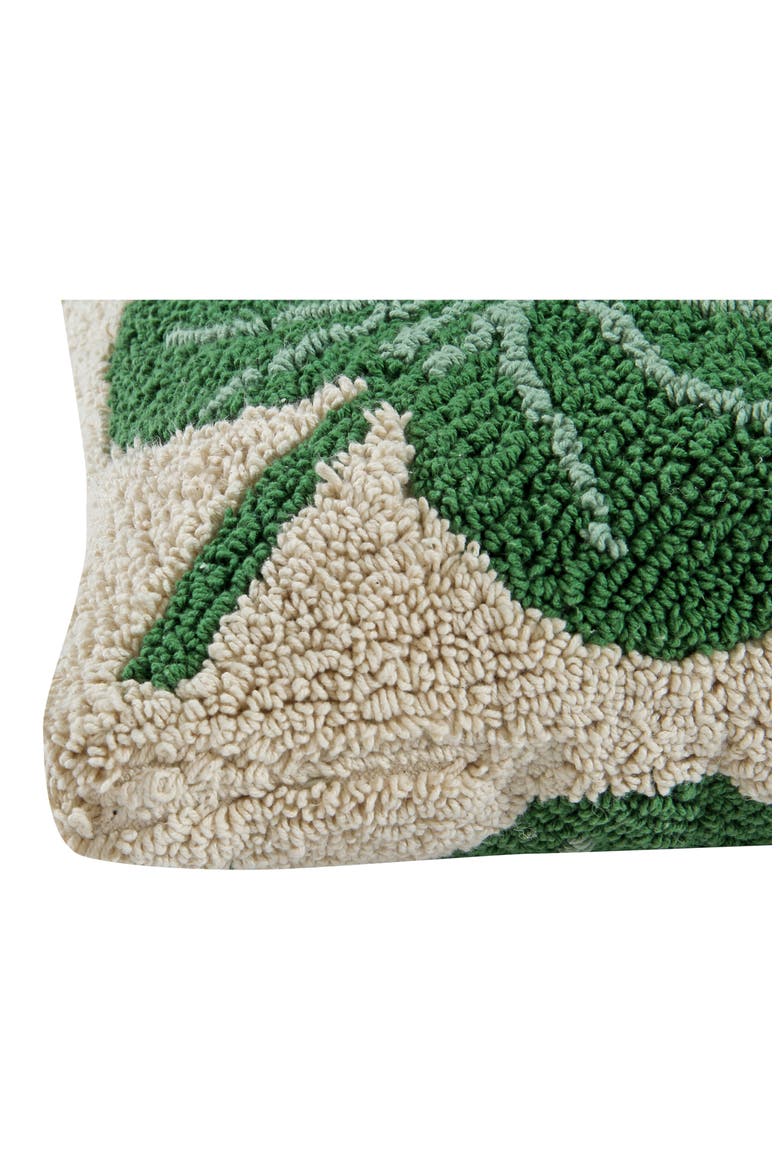 Monstera Leaf Accent Pillow, Alternate, color, NATURAL/ MONSTERA GREEN
