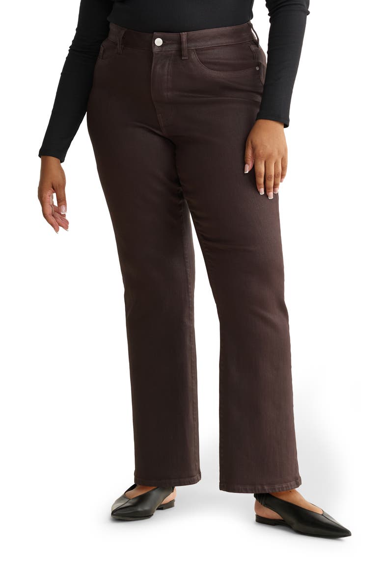 ASE High Waist Straight Leg Jeans, Main, color, COATED AMERICANO